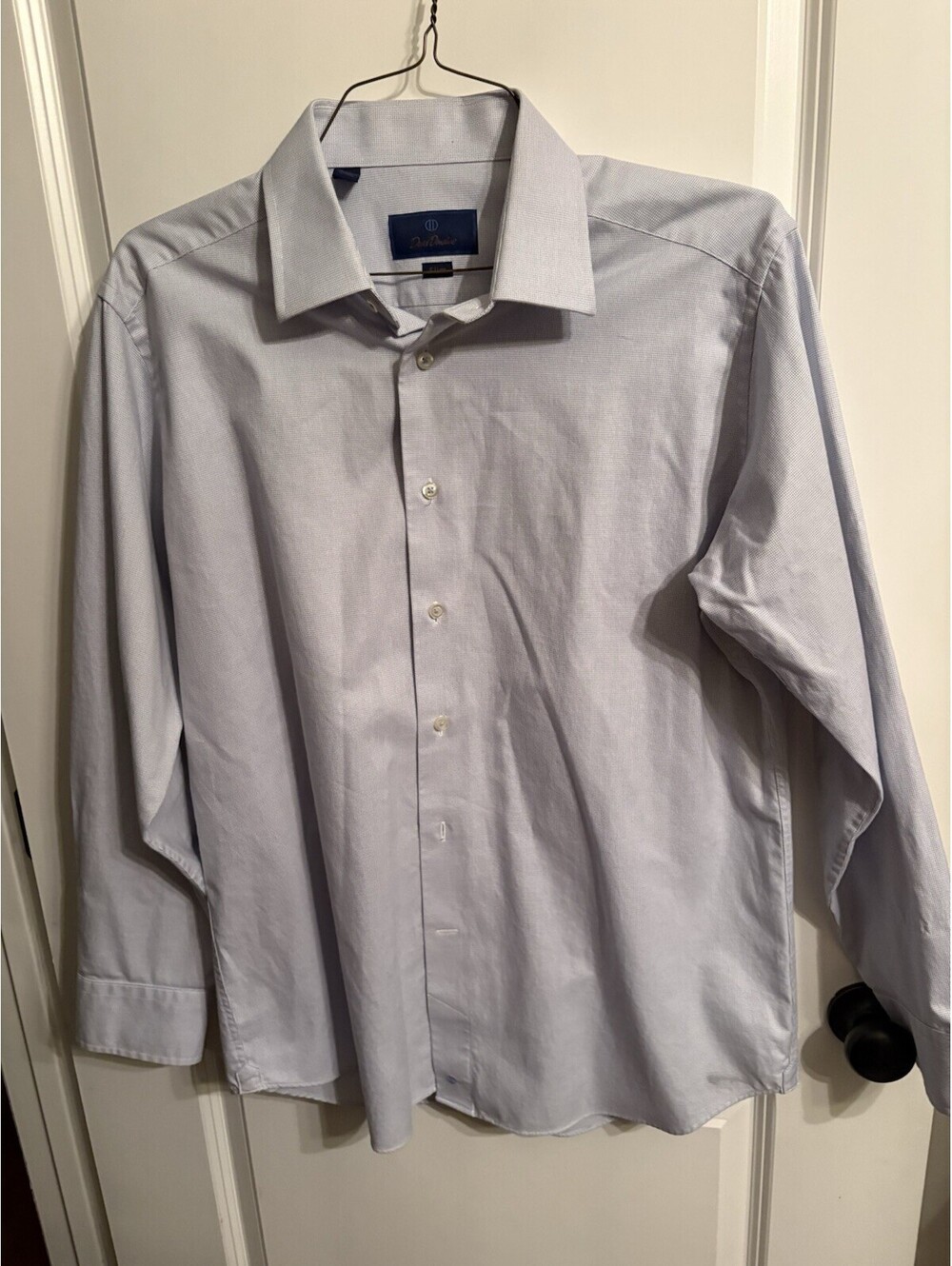 David Donahue Mens Geometric Print Dress Shirt 17 34/35